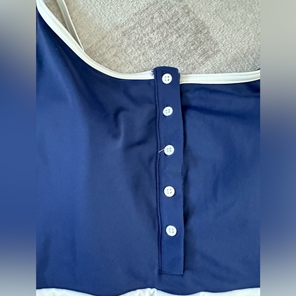 Boden Savina Henley Swimsuit French Navy (Size 16-18) - Picture 5 of 11